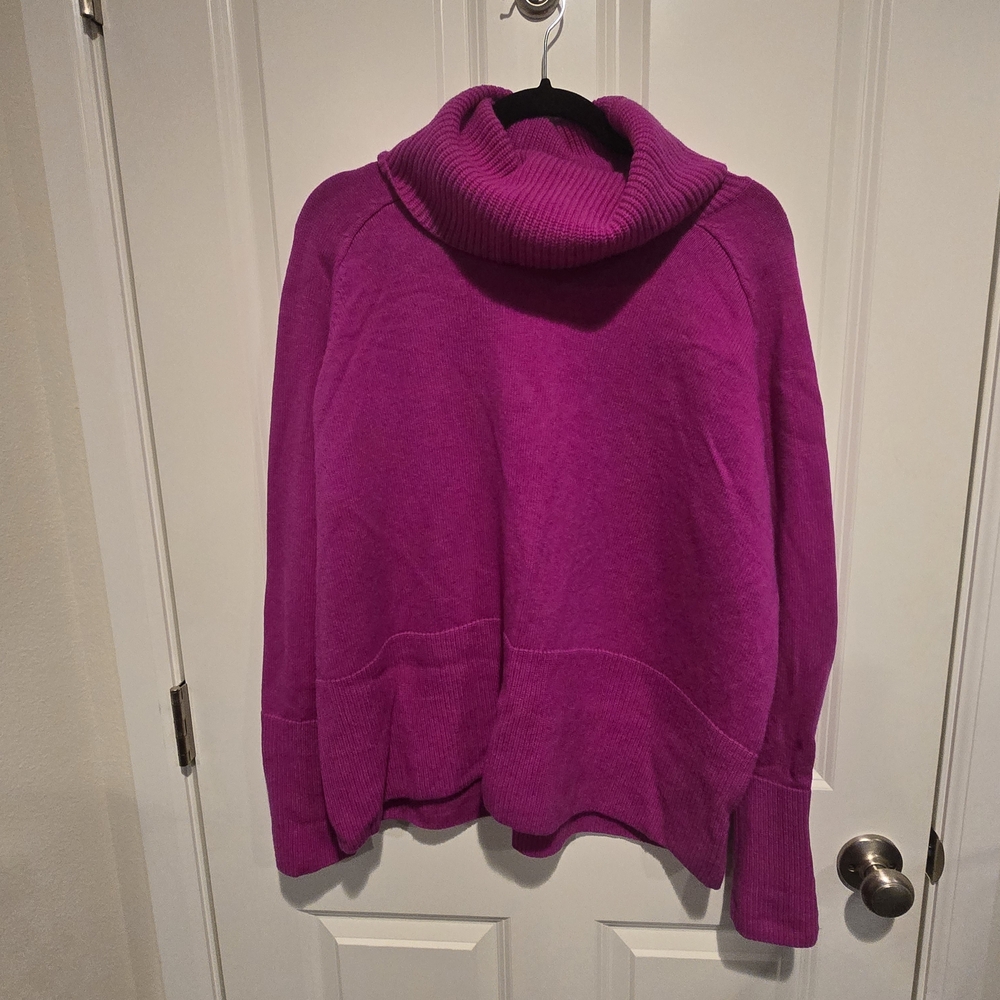 Athleta Cashmere Magenta Cowl Neck Sweater! EUC!